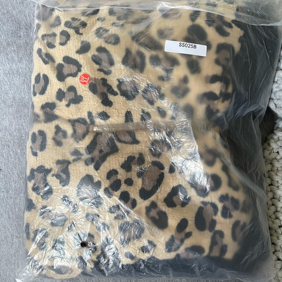 🥳HP😍Black Leopard Print Casual Fleece Sweatshirt - Picture 2 of 3